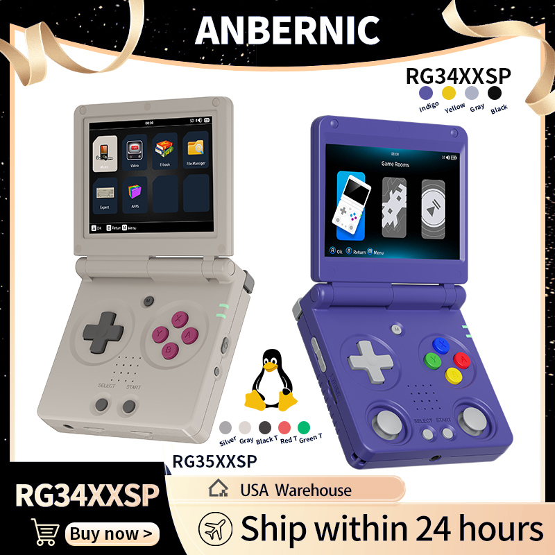 Gaming Console Handheld Retro - Anbernic RG34XXSP RG35XXSP Konsol Game Genggam