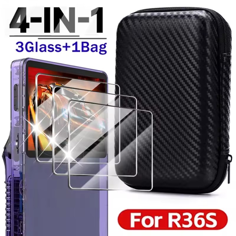 Gaming Console R36S - 4 IN 1 Case+Kaca untuk Konsol