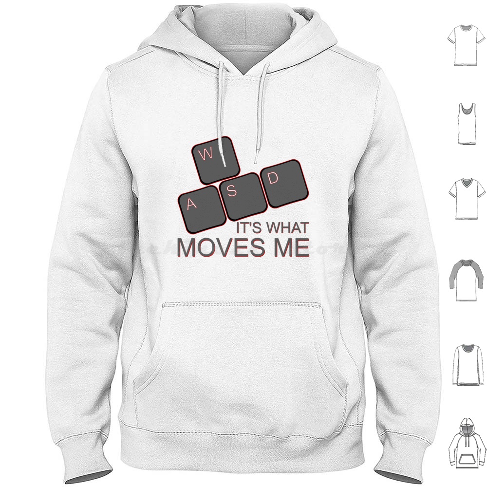 Gaming Console With Keyboard - Wasd Moves Me Hoodies Lengan Panjang