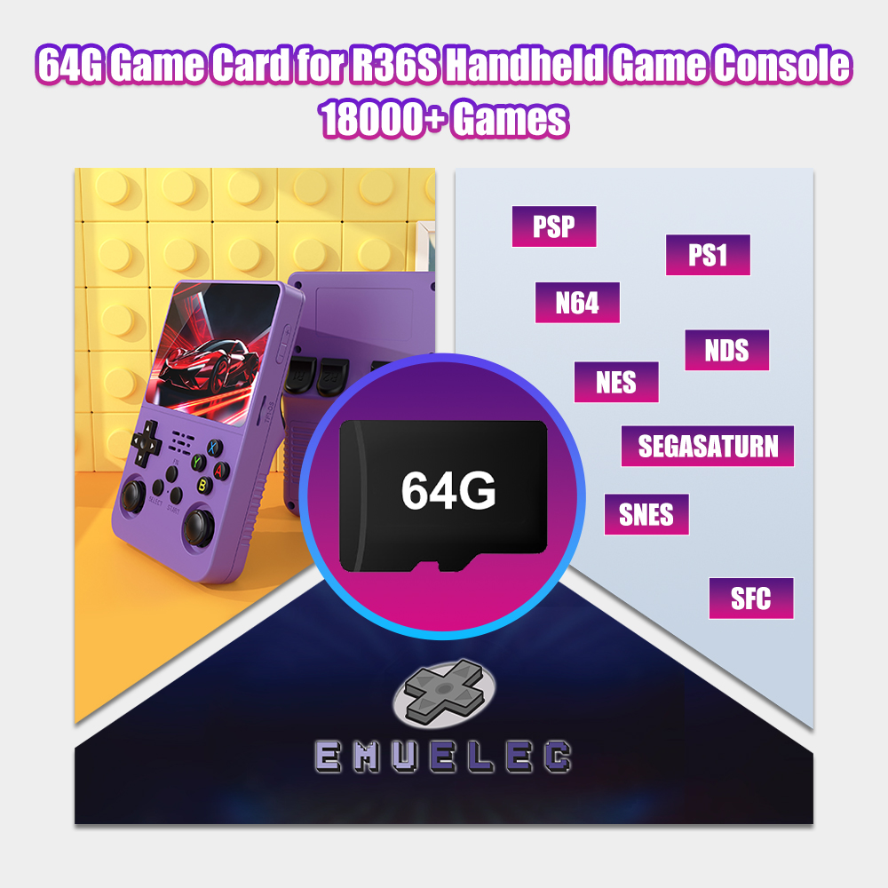 Gaming Console Handheld Retro - Kartu TF Game 64G untuk Konsol