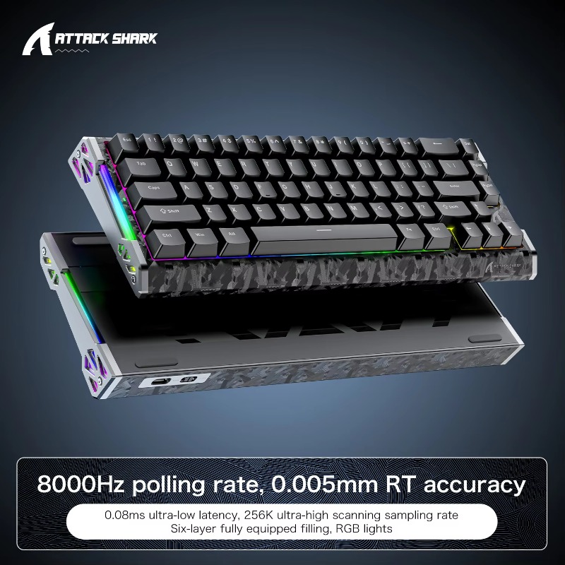 Keyboard Attack Shark untuk R8 - Gaming Console With Keyboard ulasan dan harga