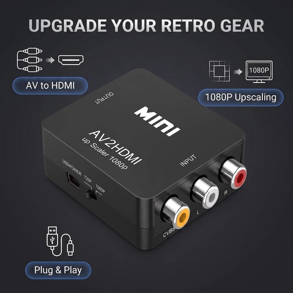 Konverter AV ke HDMI 1080P, Ad - Gaming Console Box ulasan dan harga